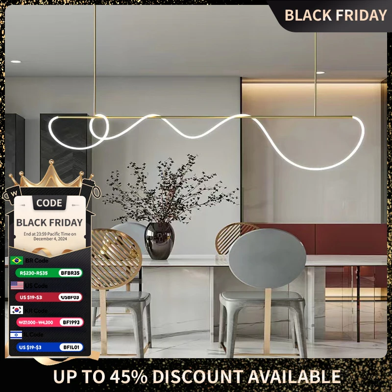 Led Chandeliers For Living Room Dining Pendant Modern Style Hanging Lamp For Ceiling Linear Lamp Long Strip Designer Light 200CM