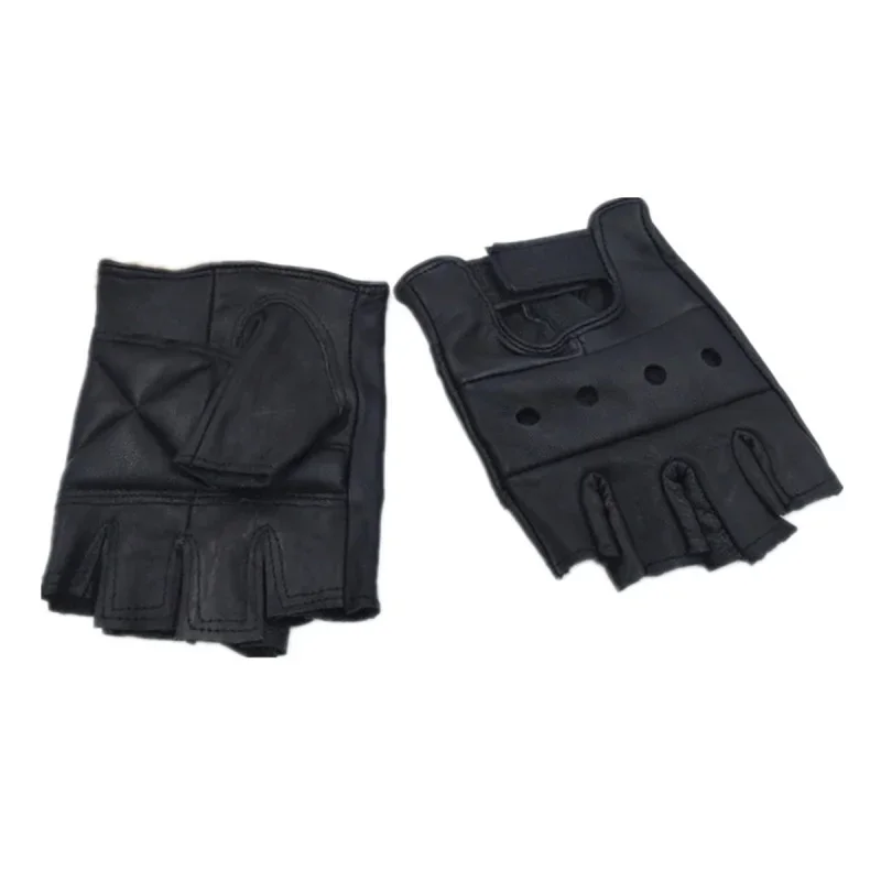 New Half Finger Genuine Leather Driving Gloves Vintage Style Chauffeur