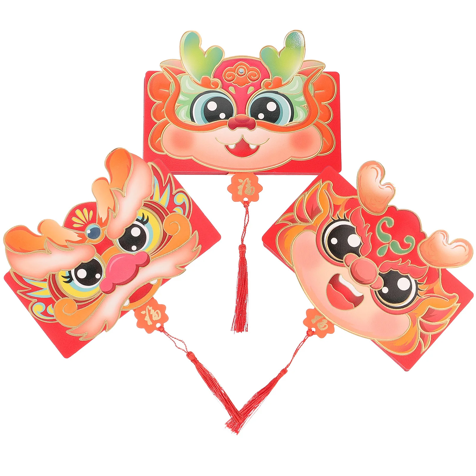 

3Pcs Foldable Red Envelopes Paper Red Packet Year of Dragon 2024 Luck Money Bag Chinese Style Spring Festival 2024 Money Bag