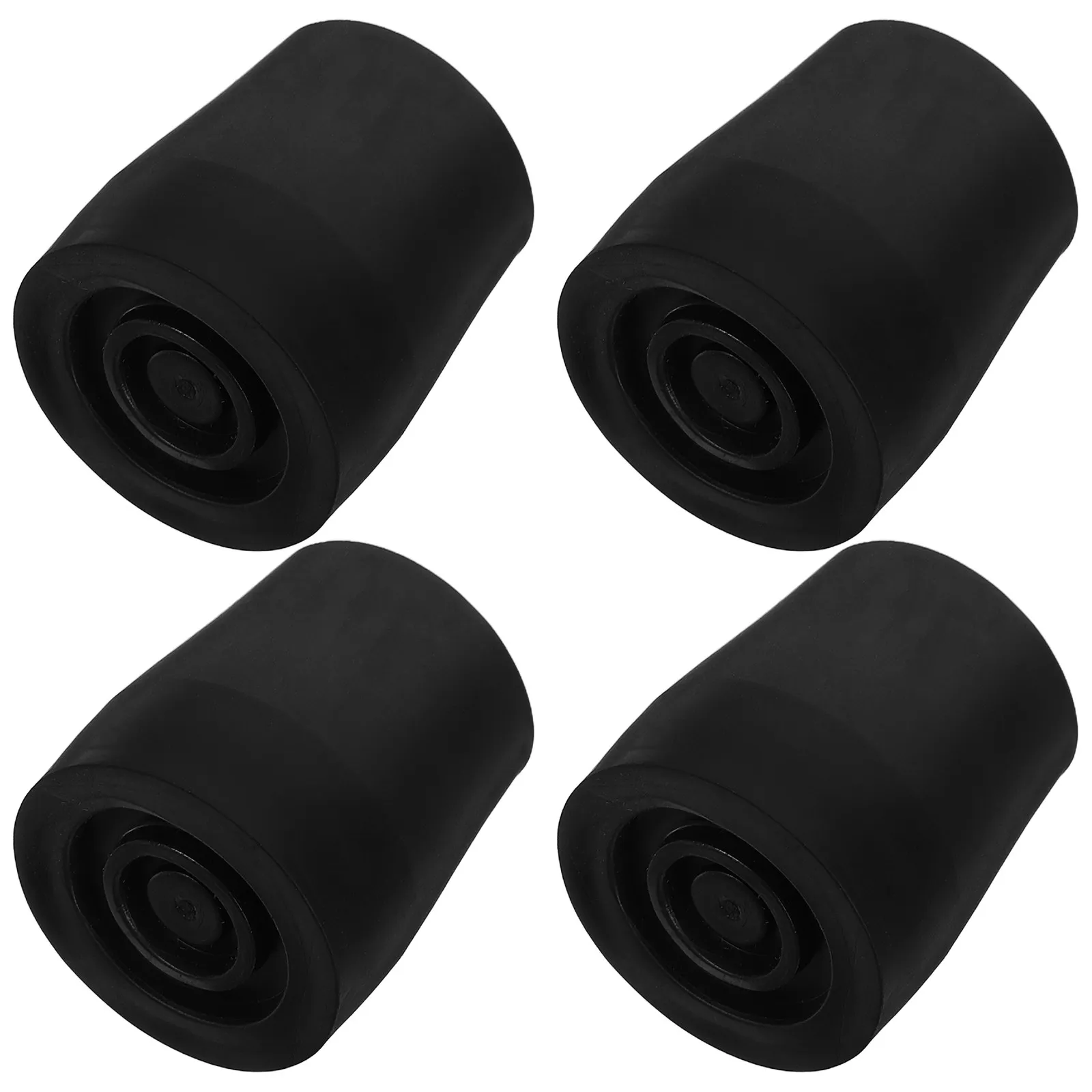 4pcs Non-Slip Rubber Foot Covers for Commode Chair – Black Anti-Scratch Leg Caps for Floor Protection & Safety