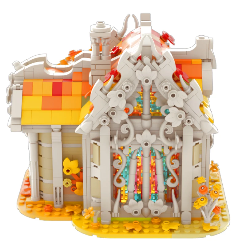 MOC- 191138   Autunno-Casa di betulla Blocchi di costruzione urbani Città Set di bellezza estetica Adulti Regali creativi Decorazione natalizia 1559 pezzi