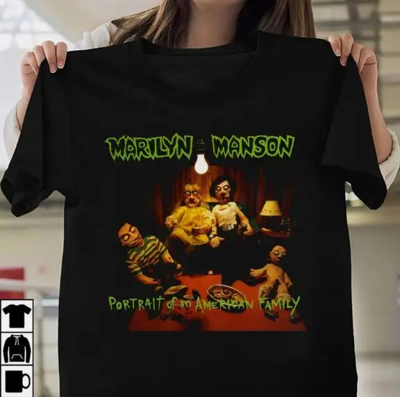 MARILYN MANSON American Family T Shirt Black S-5XL