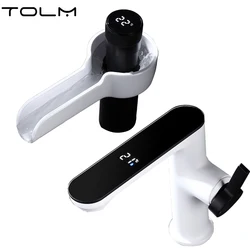 High End Temperature Display Basin Faucet LED Light Two Series Hot and Cold Sink Mixer Wash Faucet Bathroom Single Hole