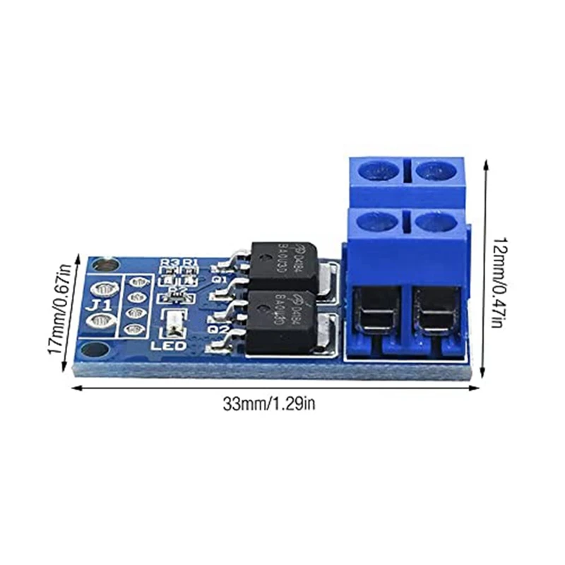 듀얼 고출력 PWM DC 모터 속도 컨트롤러, MOSFET 드라이브 모듈, DC 5V-36V 15A (최대 30A), 400W, 0-20Khz, 30PCs