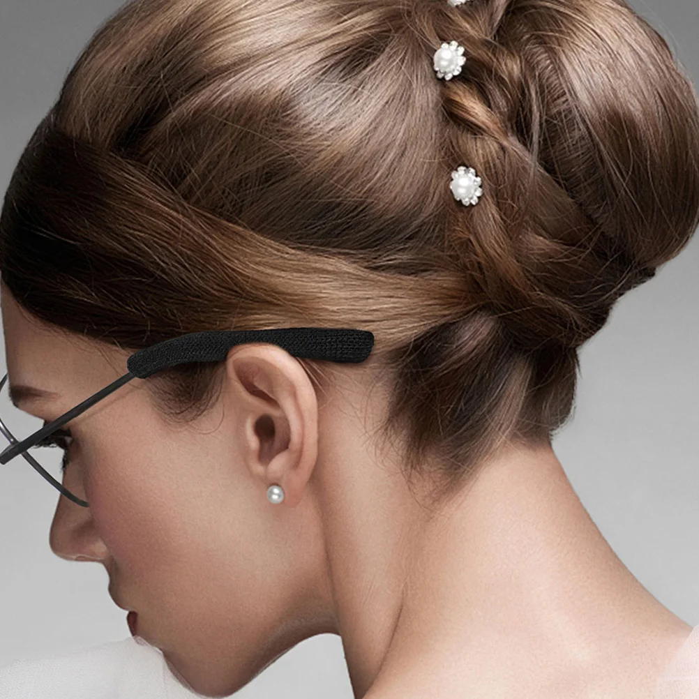 

1 Pair Eyeglass Temple Sleeves Anti-Slip Comfortable Grips For Eyewear Retainers Black Silicone Cushions Glasses Accessories