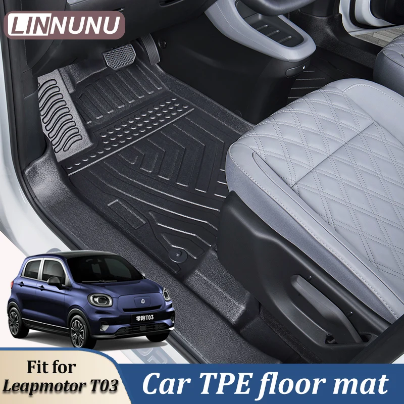 LINNUNU Fit for Leapmotor T03 Car Styling Floor Mat TPE Foot Pad Trunk Mat Interior Protect Floor Pad foot mat Auto Accessories