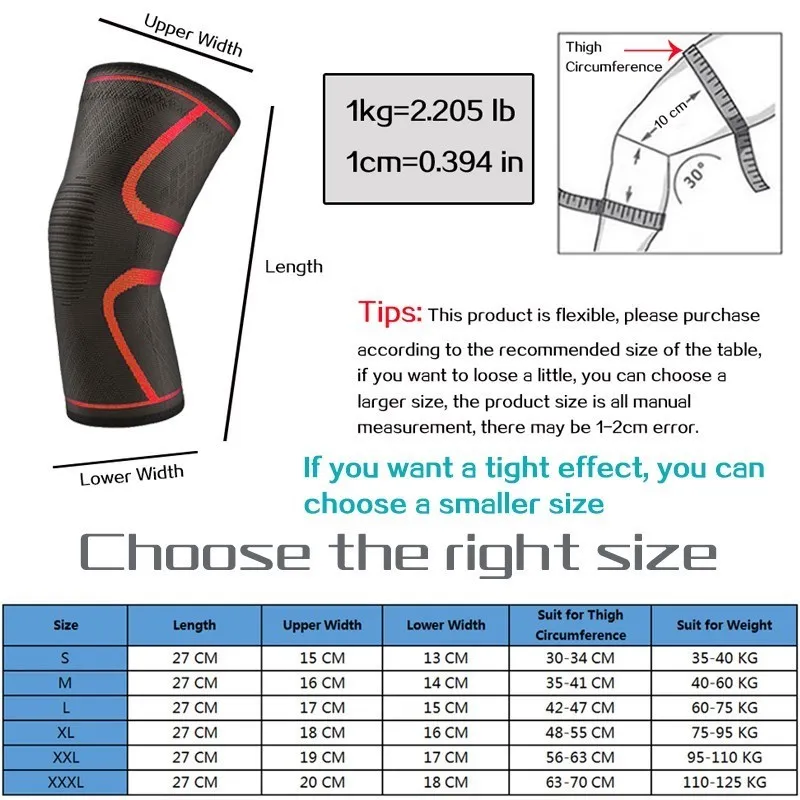 WorthWhile 2 PCS Knee Brace Support for Arthritis Joint Nylon Sports Fitness Compression Sleeves Kneepads Running Protector