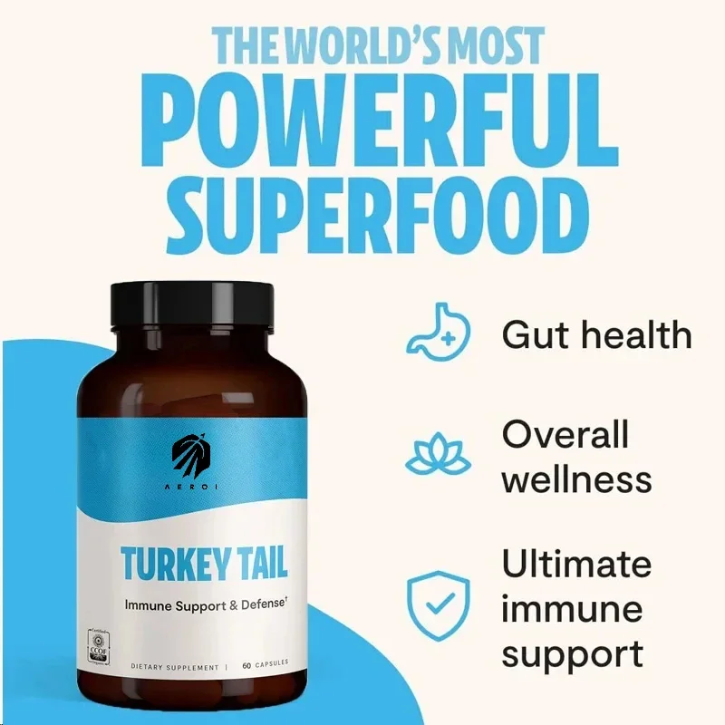 

Turkey Tail Mushroom Supplement 60 capsules Promotes Immune and Digestive Health