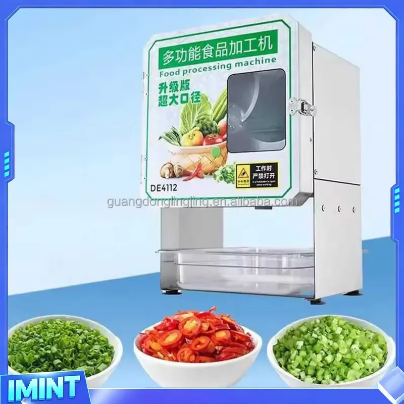 Commercial Automatic Electric Vegetable Chopper High Power Motor Stainless Steel Food Processing Machine Green Onion