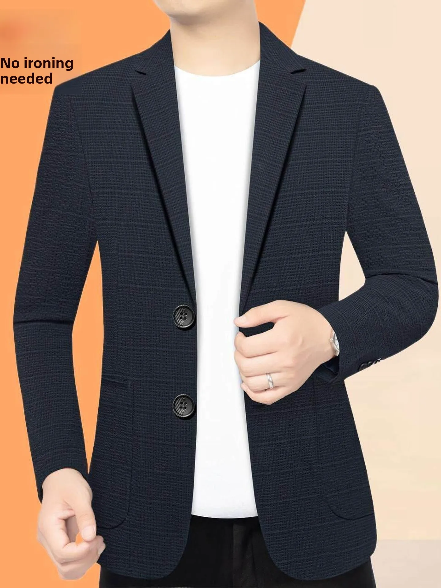 

Spring Autumn New Style Men's Jacket Thin Casual Suit Slim Fit Young Middle-aged Men's Outerwear Formal Wear Single-breasted