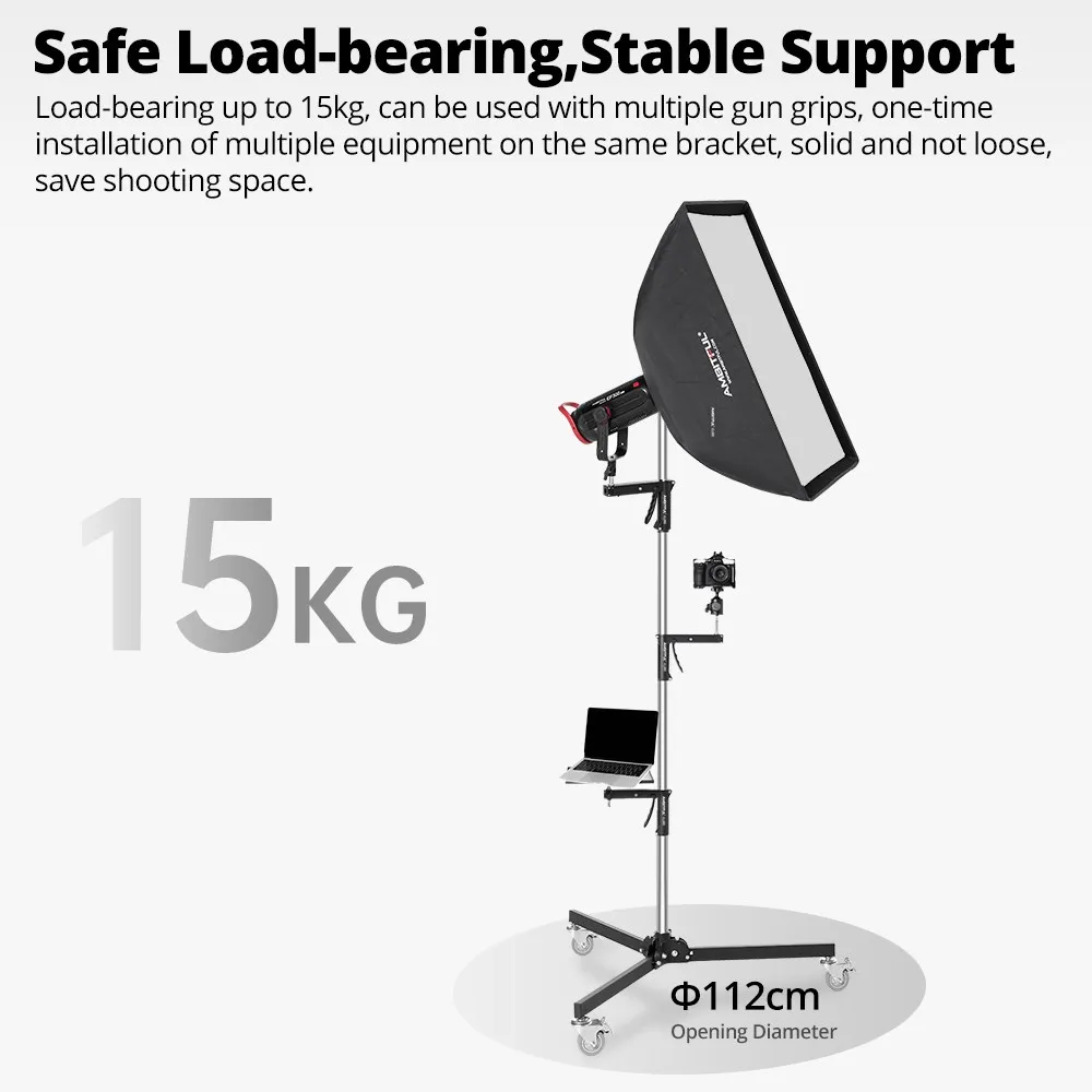 AMBITFUL 71cm-255cm AL250 Gun Grip Light Stand 1/4 and 3/8 Screw