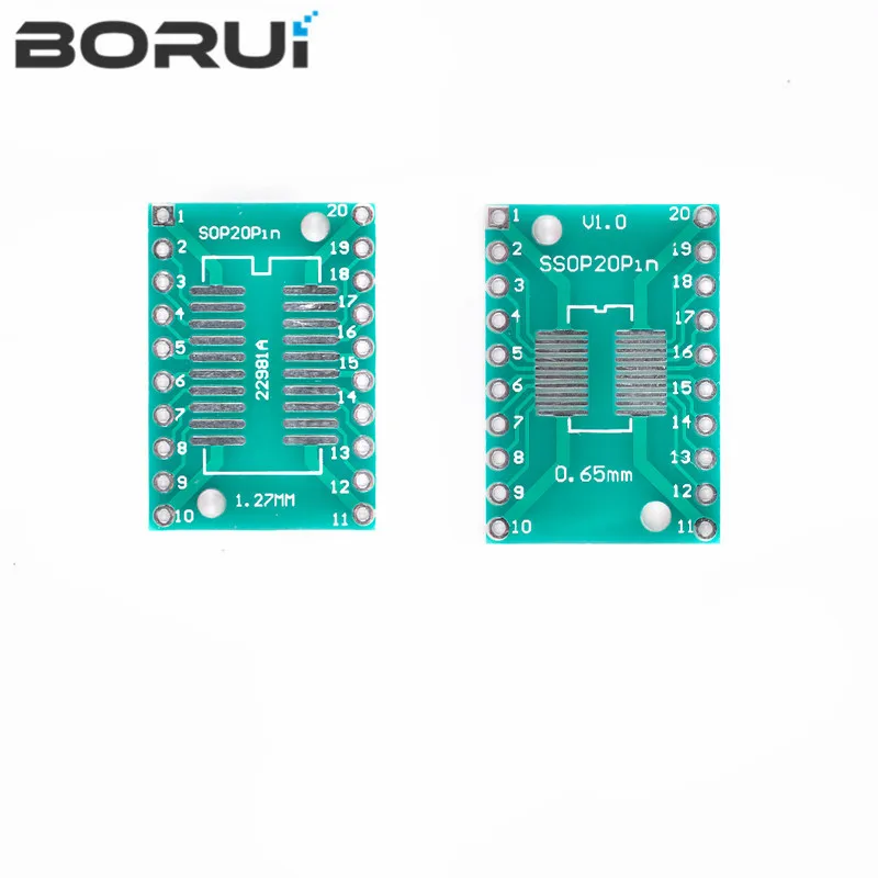 10PCS TSSOP20 SSOP20 SOP-20 SOP20 to DIP20 PCB Transfer Board DIP Pin Board Pitch Adapter