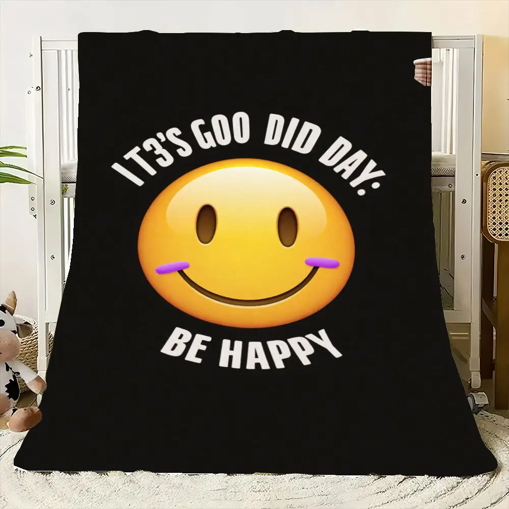 تي شيرت برسومات IT'S GOO DID DAY Smiley Face Emoji - خلفية سوداء مع مبتسم أصفر وخد أرجواني، ممتع ومسرح كبير الحجم