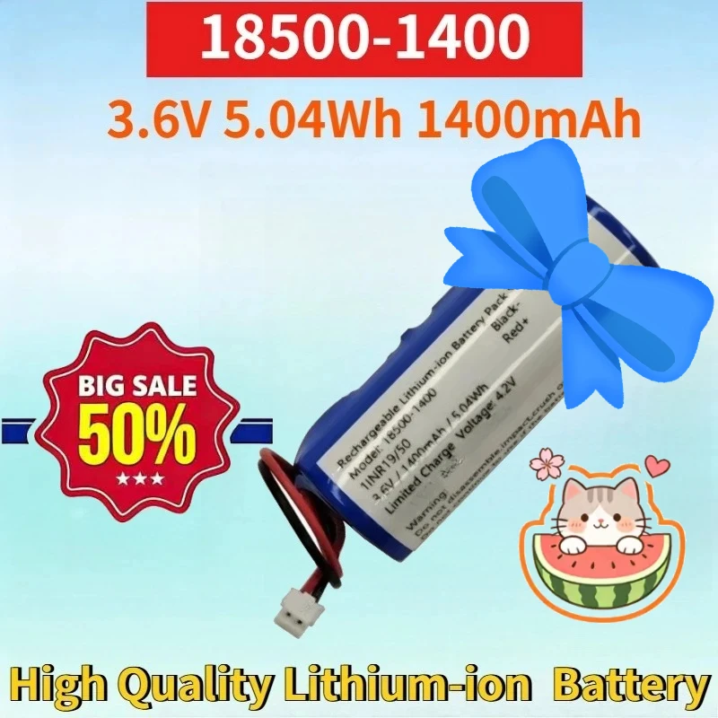 Newest 18500-1400 3.6V 5.04Wh 1400mAh Rechargeable Battery Pack for High Quality High Capacity Lithium-ion Replacement Battery