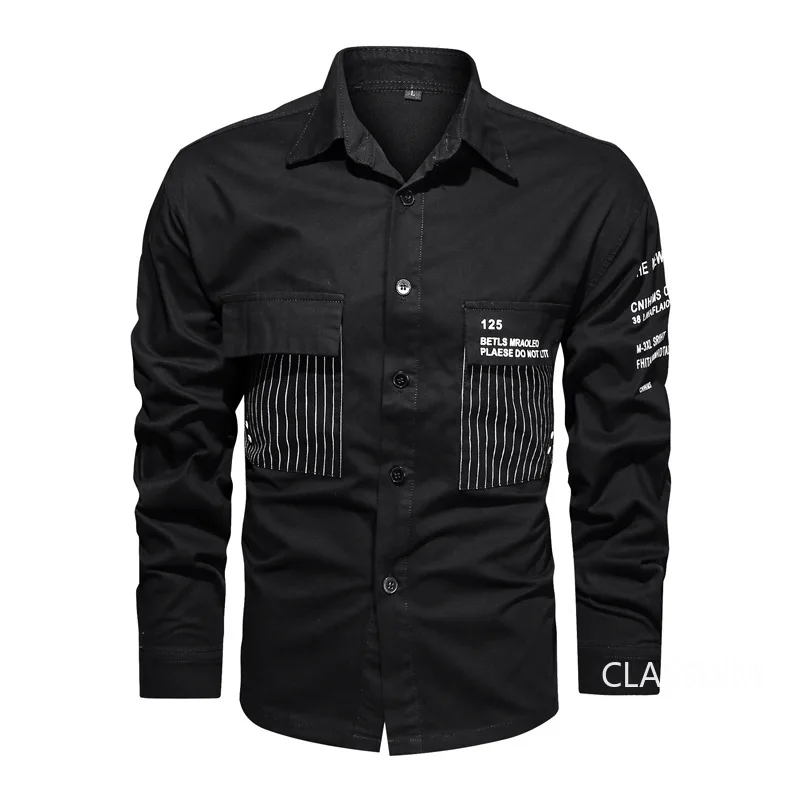 Men Military Multi-pocket Tooling Shirts Male Cotton Outdoor Casual Shirts Good Quality Man Large Size Solid Long-sleeved Shirts