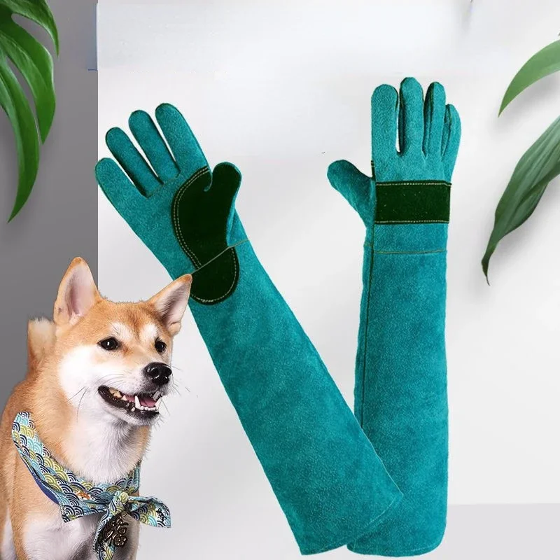 

High Quality Pet Gloves Cowhide Leather Anti-grasping Anti Bite Protective Glove SnakeLizard Cat Dog Gardening Work Train Gloves