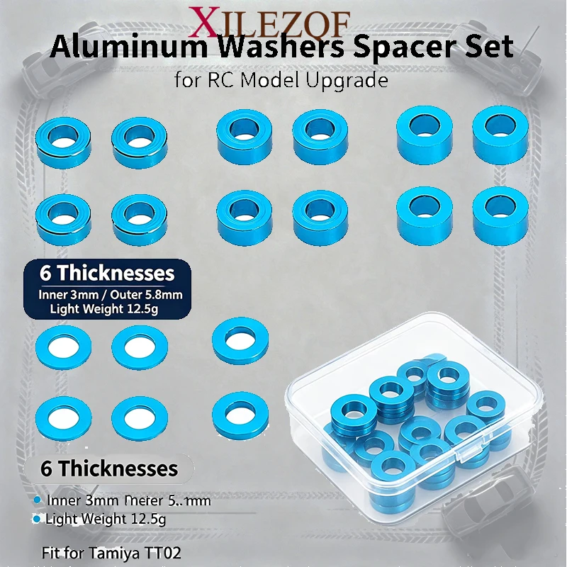 24Pcs M3 Screw Spacer Kit Flat Washer Gasket Hardware Set for RC Car TAMIYA TT02 TT01 XV01 XV02 HSP WLtoys
