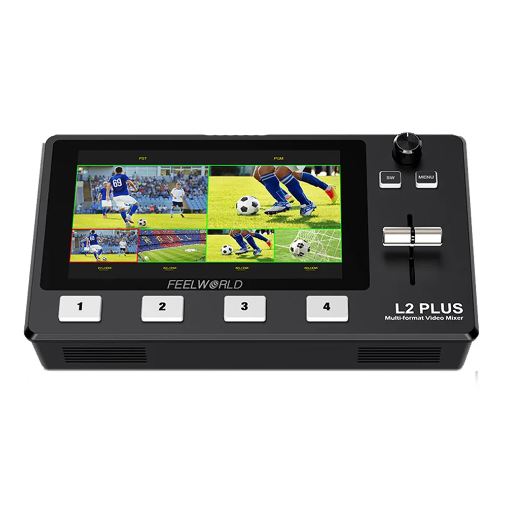 

2025 L2 PLUS 5,5-дюймовый многокамерный видеомикшер с ЖК-дисплеем и сенсорным экраном, PTZ-управление, хроматическая клавиша USB3.0 для потоковой передачи в реальном времени