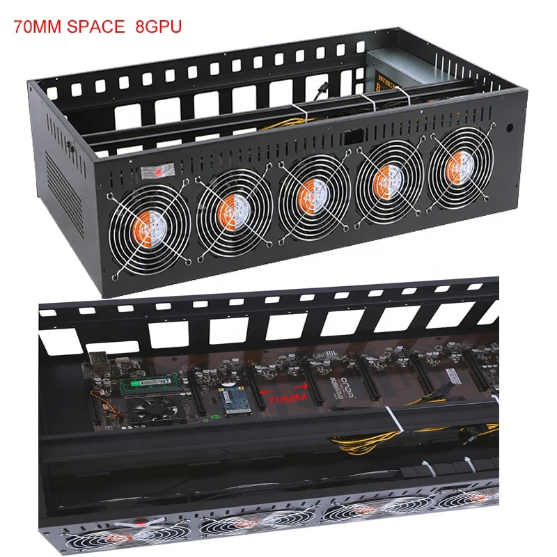 

Factory direct sale 8GPU Server Case box 3080 machine 70mm gpu case with 3300w psu for Kaspa.NEXA