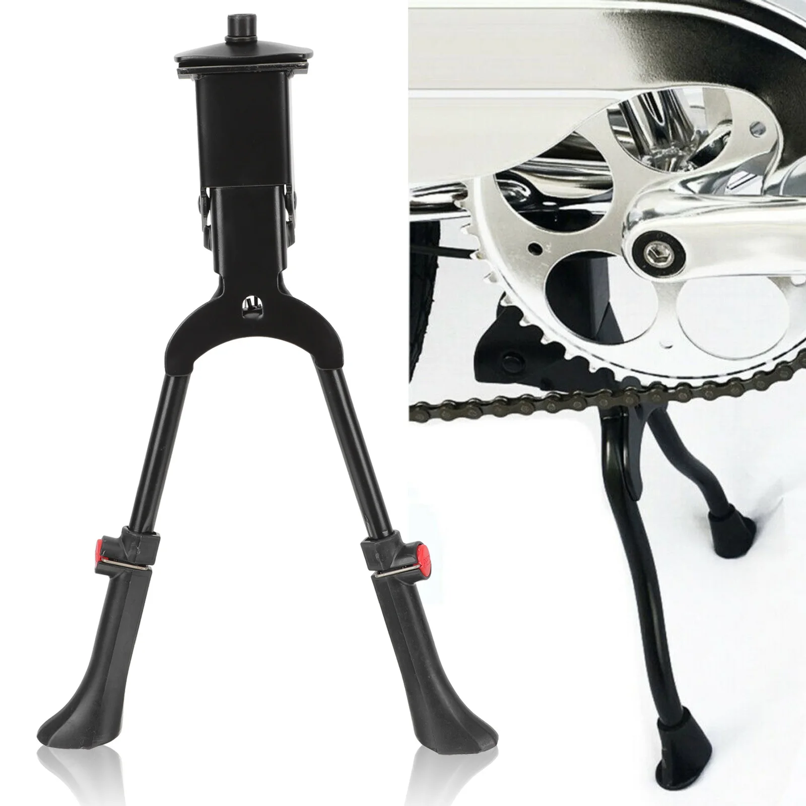 

Metal Bike Kickstand Adjustable Double Leg Bicycle Support Mountain Stand Stable Design Large Contact Area Wearresistant