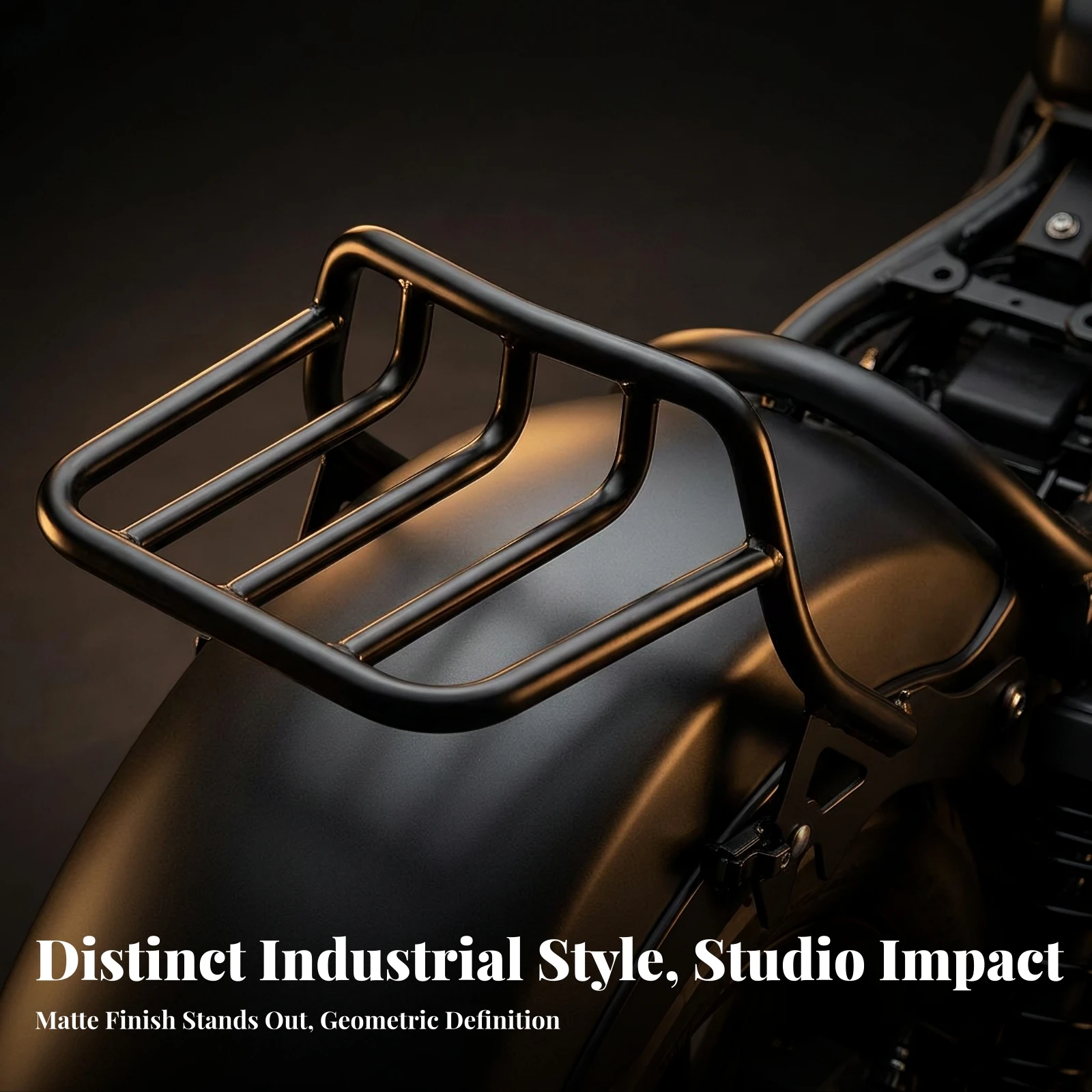 Motorcycle Rear Luggage Rack Round-Tube Motorcycle Luggage Rack High-Strength Long-Lasting for Commuters, Touring, Commuting