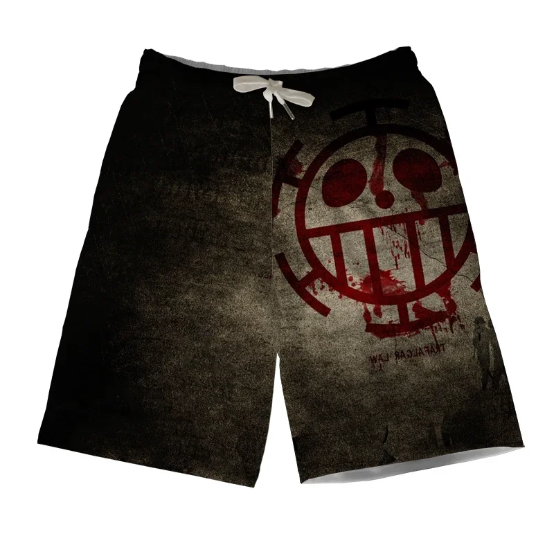 Anime One Piece Short Pants Men Summer Shorts Monkey D Luffy Portgas D Ace Zoro Law Printed Casual Trouser UY5907