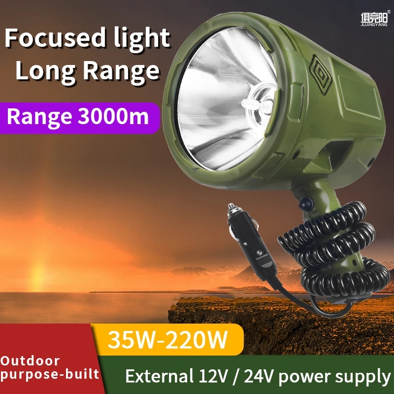 Xenon Searchlight Super Bright Long-Range Spotlight Outdoor Camping Fishing Portable Lighting Lamp 12V Car Marine Search Light