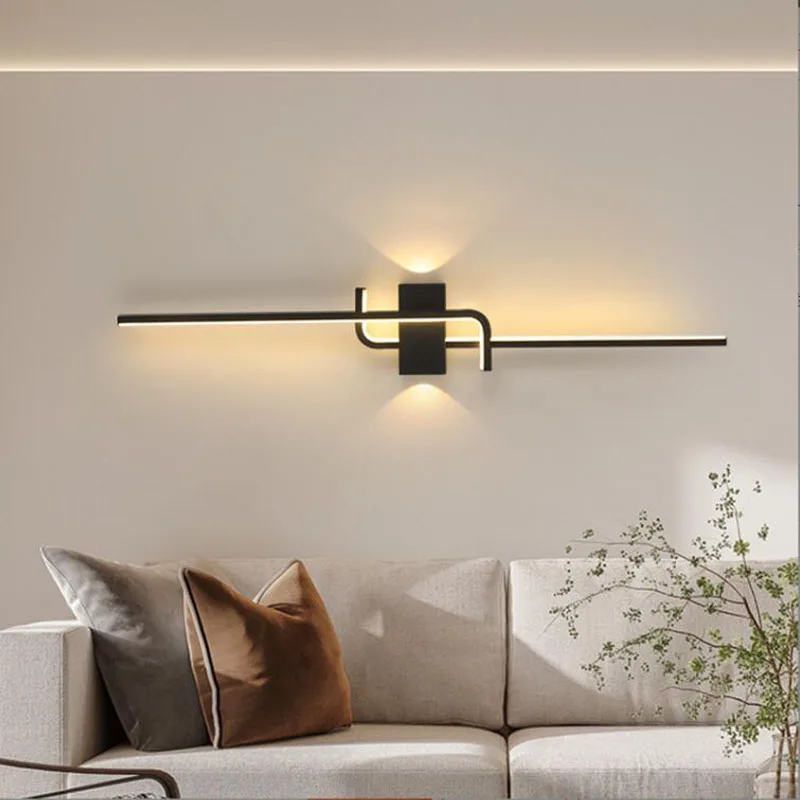 Simple linear tube LED wall lamp up down background opposite wall light Indoor corridor Living Room Bedroom Bedside Wall light ﻿