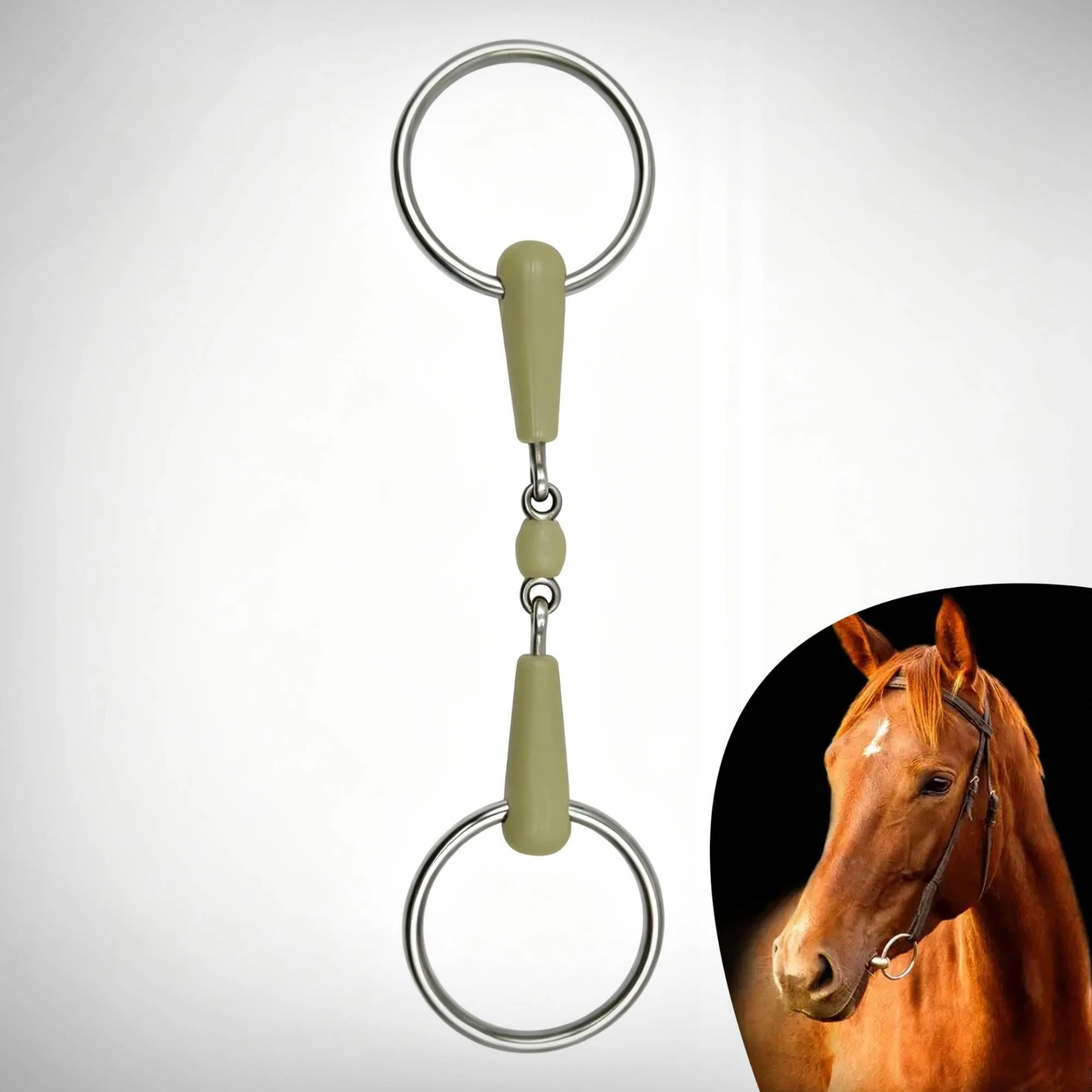 bridao-de-cavalo-de-metal-polido-com-dupla-articulacao-aromatizado-com-maca-olive-green-com-aneis-grandes