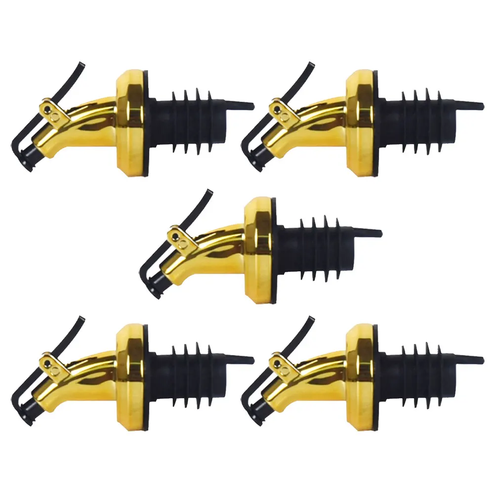 

5pcs Oil Grease Spout Lid Dispenser Liquor Bottle Pourers Pour Spouts for Liquor Olive Reusable Practical