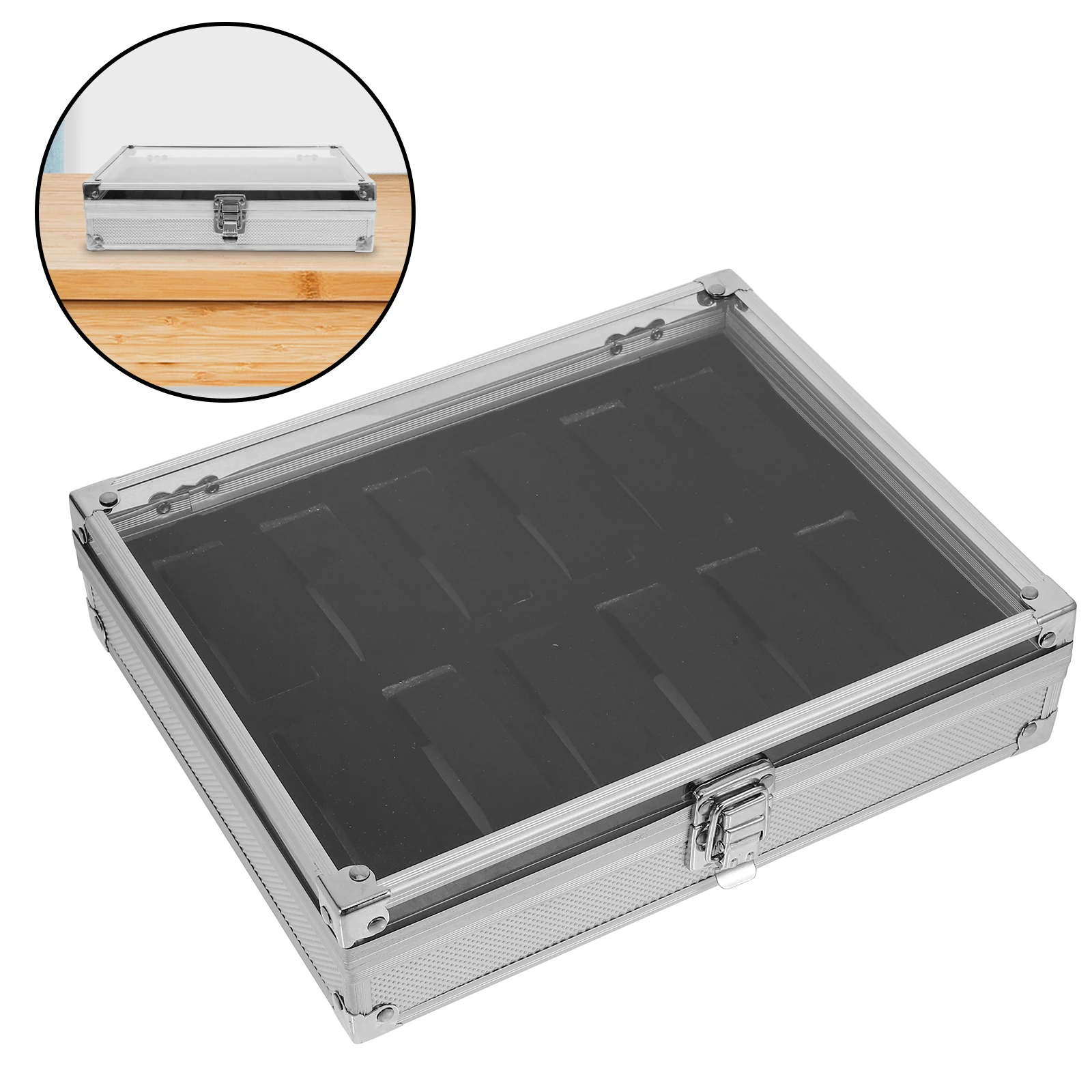 

Aluminum Alloy Watch Box Storage Case for Men Jewelry Display Holder Drawer Miss