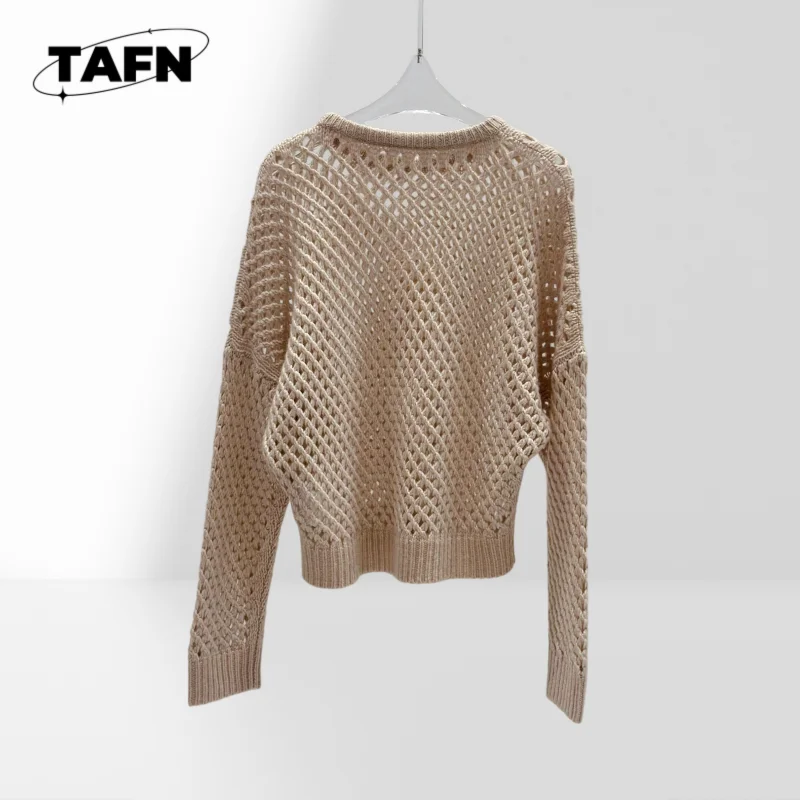 女性用ソフトで暖かいウールニットセーター、どんな服装にも合わせやすい、女性用トレンディなストライプニットセーター、快適なAH1606