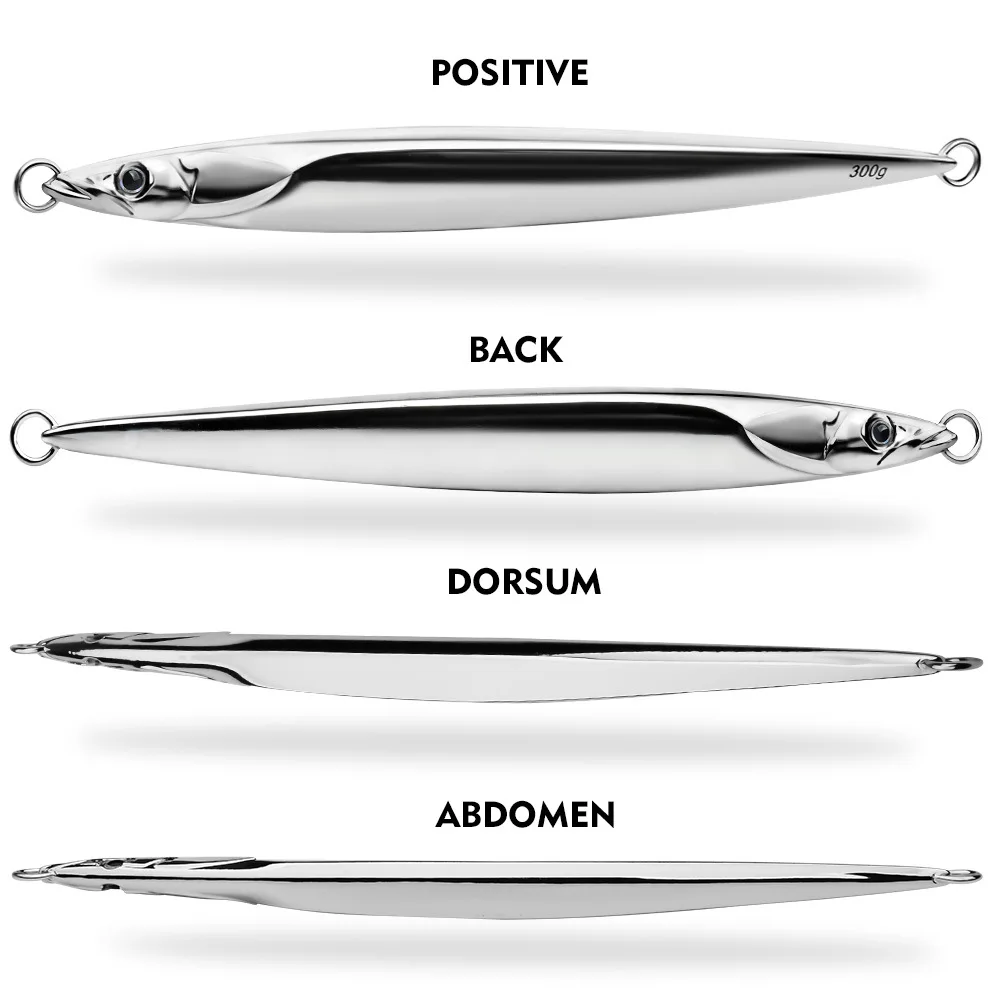 LHFSH 180g-300g Metal Jigging Lures Fishing Jigs High Carbon Steel Hooks Shiny Saltwater Spoons Bait for Bass Trout Fishing Bait view 6