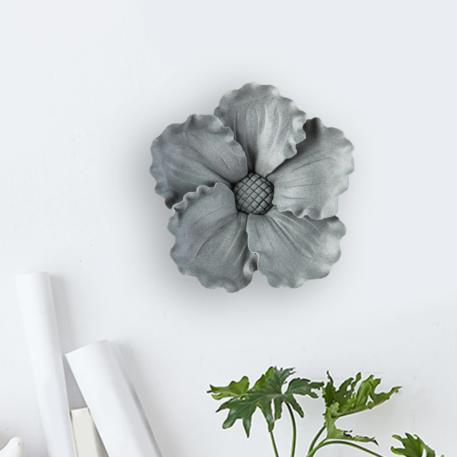 Appeso a parete 3D fiore di ceramica decorazione della parete fiore artificiale per la casa dell\'ufficio fiori di ceramica fatti a mano scultura