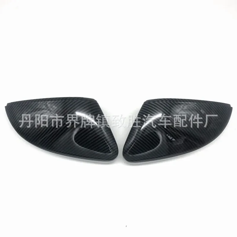 For VW Polo 2014-2017 Carbon Fiber Rearview Mirror Cover Water Transfer Print Side Mirror Cap Housing Auto Accessories