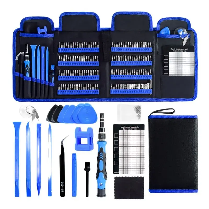 

168 in 1 Precision Screwdriver Set 144 Bits Portable Electronics Screwdrivers Bag Magnetic Repair Tool for iPhone Xbox Laptop PC