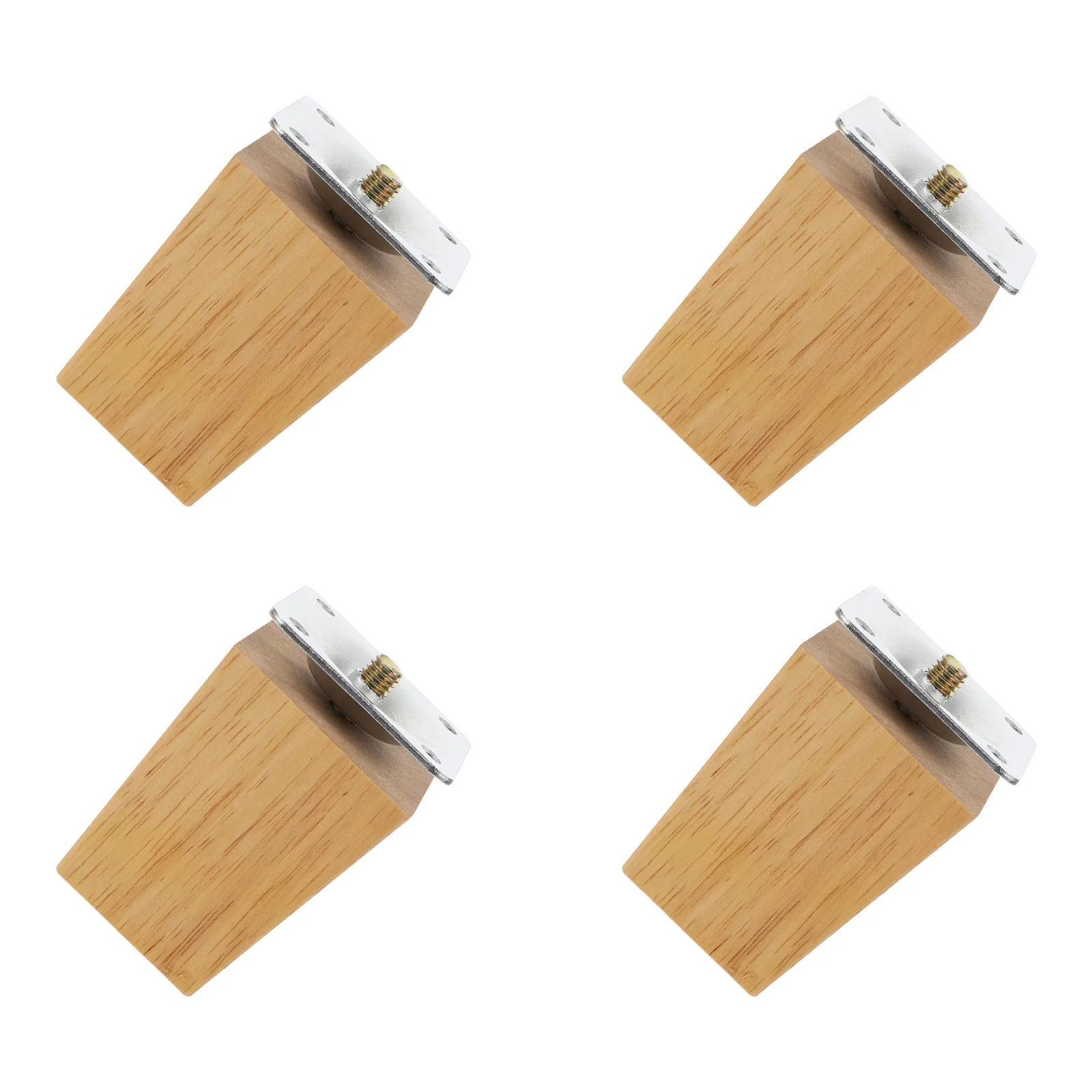 4 Stück Holzmöbelbeine, natürliche Farbe, Massivholzmaterial, Sofa, Bett, Tisch, Stuhl, Stützfüße, höhenverstellbar, Heimdekoration