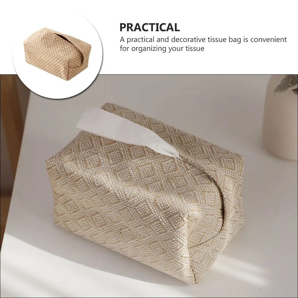 

1Pcs Fabric Decorative Tissue Container Napkin Holder for Office Home Living Room Bedroom Practical Tissue Storage