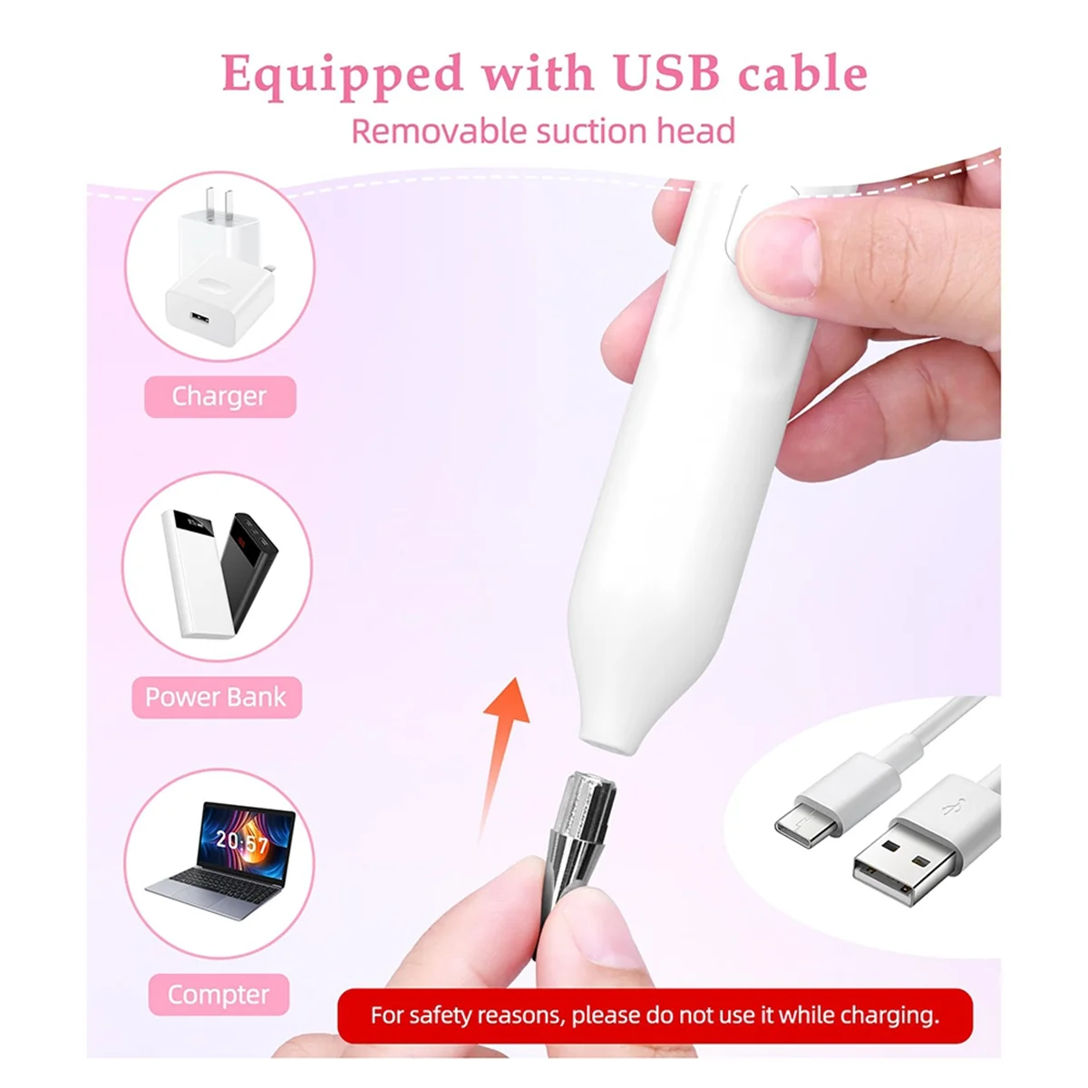 ABNJ Electric Diamonds Painting Pen Kit,Waxless Vacuum Diamond Art Pen Accessories for Adults & Kids view 3