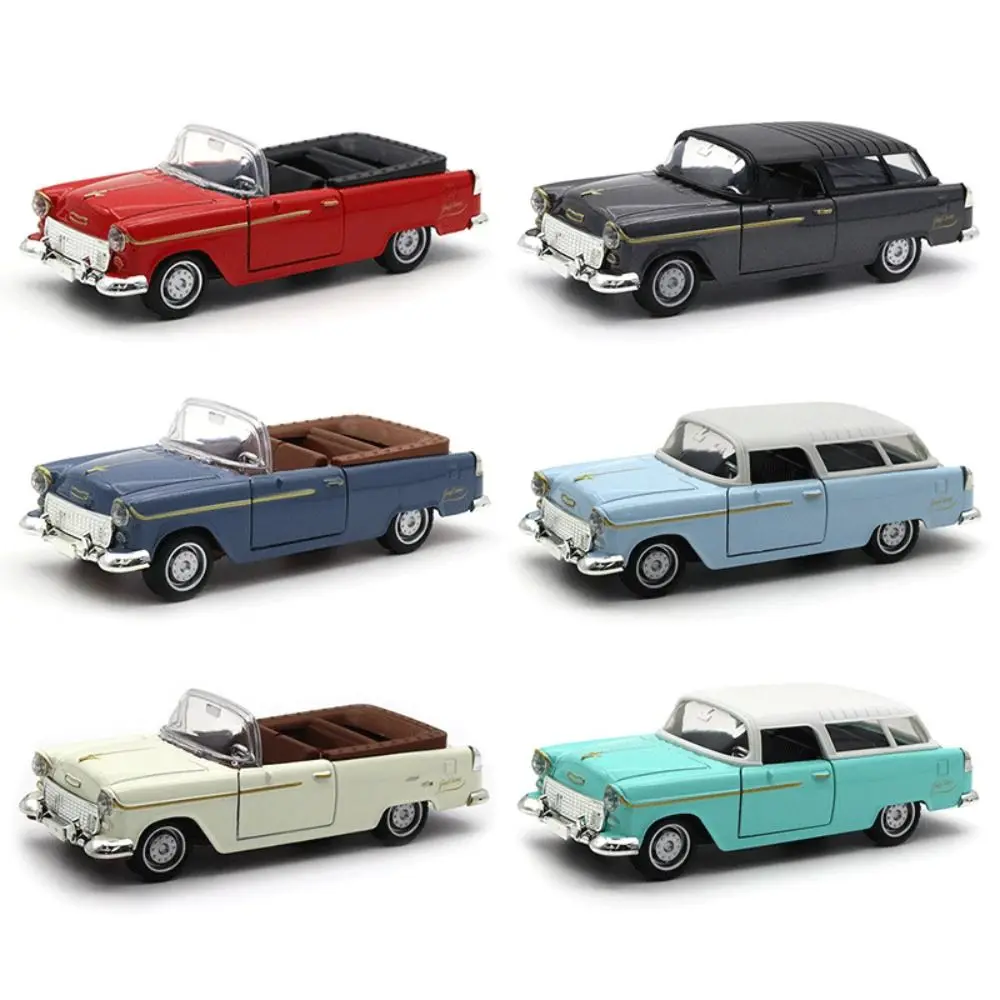 Brinquedo modelo de carro clássico de liga para crianças, carro pull-back, ornamentos para meninos, brinquedo educativo, fundido, 1:32