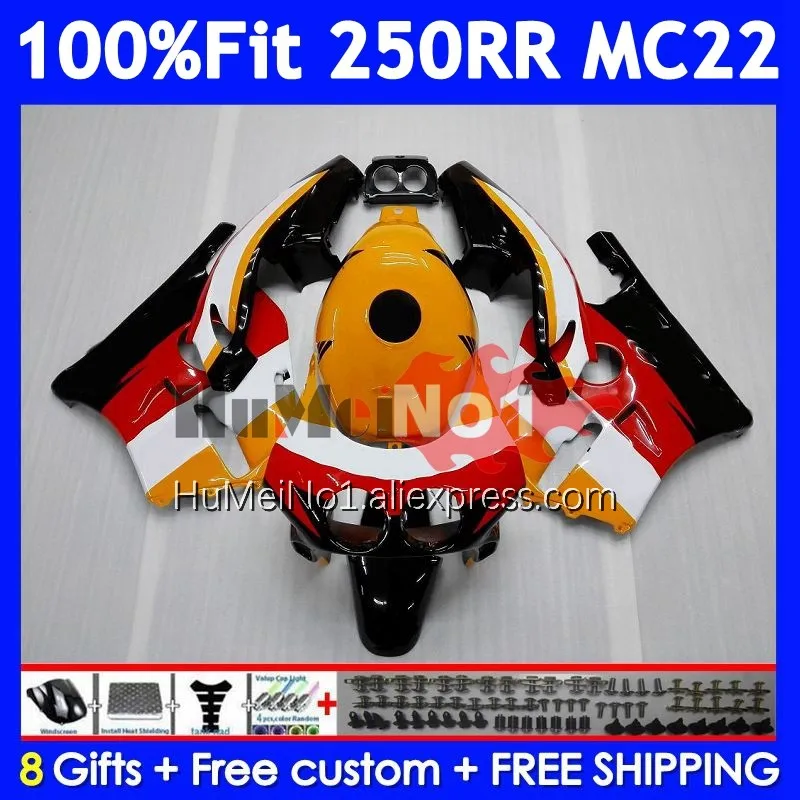 Injection For HONDA CBR 250RR CBR250RR 90 91 Repsol orange 92 93 94 18No.43 MC22 CBR250 RR 1995 1996 1997 1998 1999 OEM Fairings