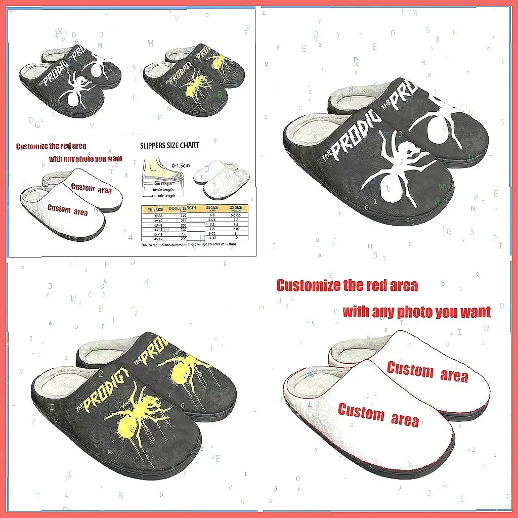 

Punk Rock Band Custom Slippers for Adults, Plush Warm Indoor House Shoes, Cozy Home Footwear