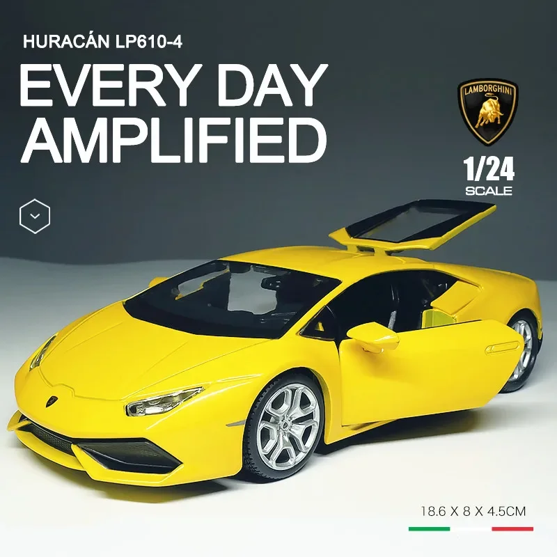 

Welly 1:24 Lamborghini Huracan LP610 alloy car model Diecasts Toy Vehicles Collect gifts Non-remote control type transport toy