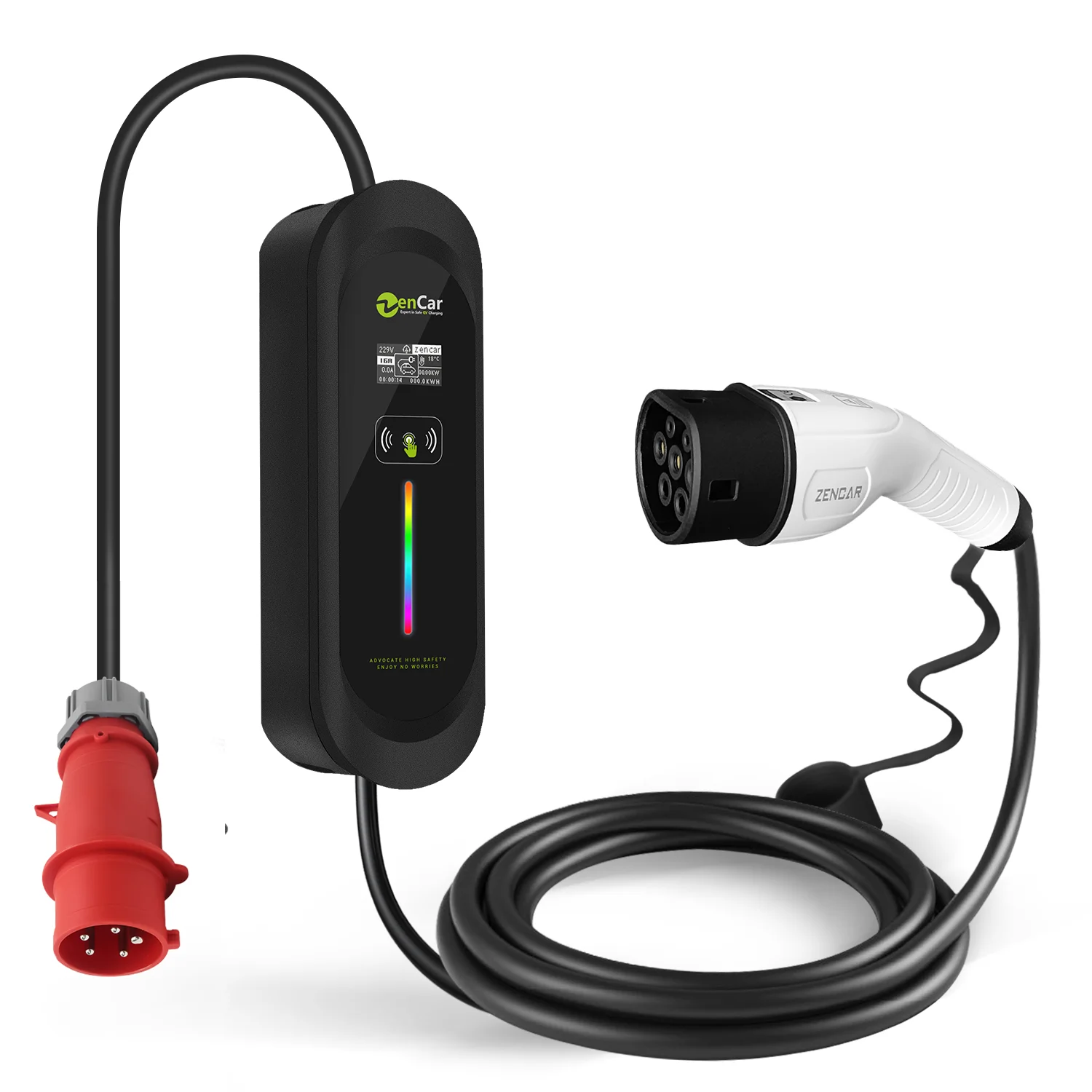

ZENCAR 16A 3phase 11KW 380V Ev Car Charger of Zencar Type 2 Electric Vehicle Charger with CEE RED PLUG