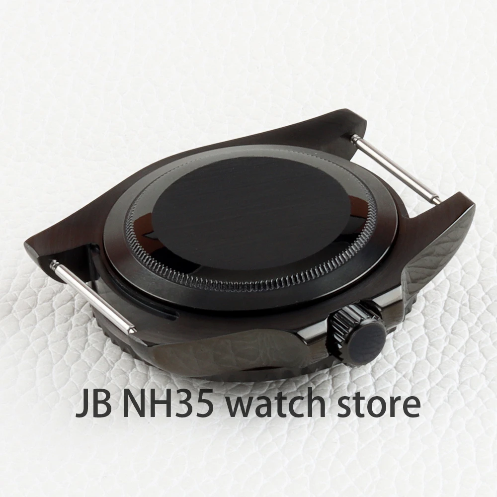40mm NH35 Case Black PVD for GMT NH34 NH35 NH36 movement 28.5mm Dial Sapphire Submariner Watch Case Stainless steel Waterproof