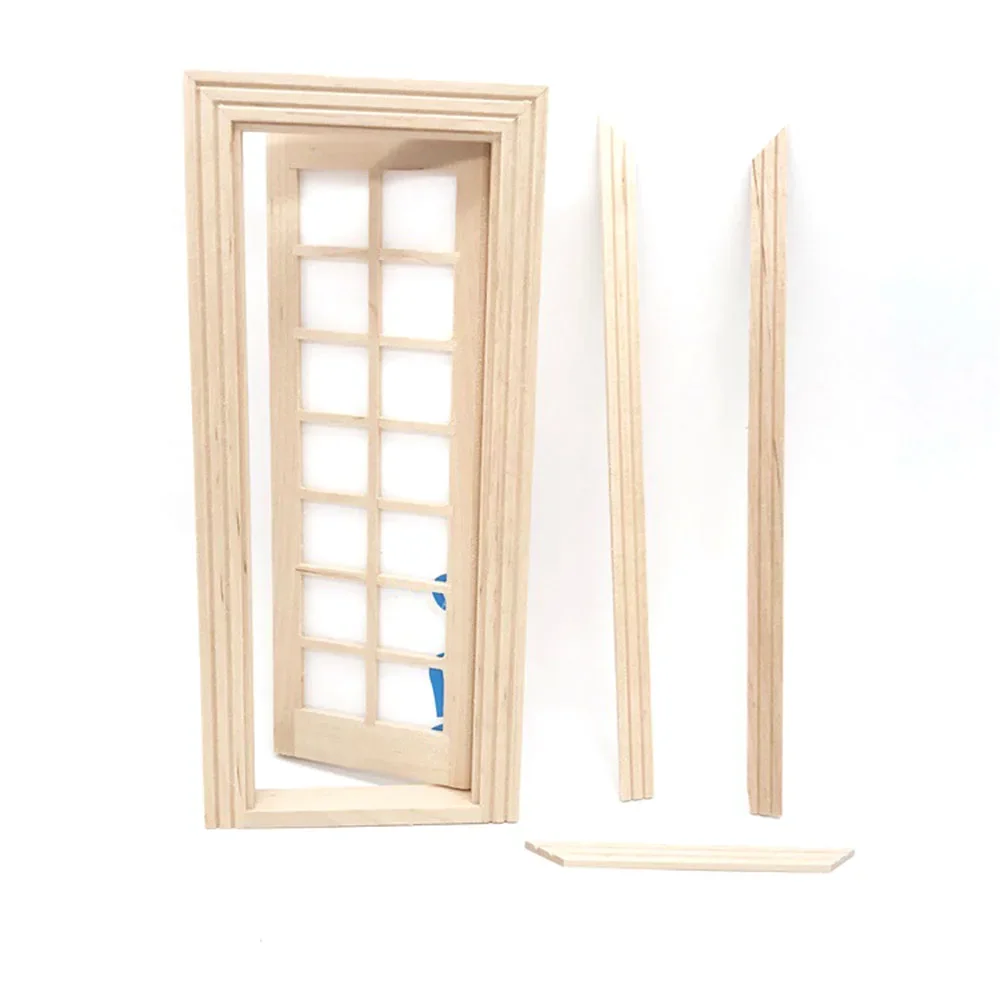 

1/12 Dollhouse Miniature Wooden 14 lattices Door Model Toy for Doll House Accessories Decoration ob11 bjd