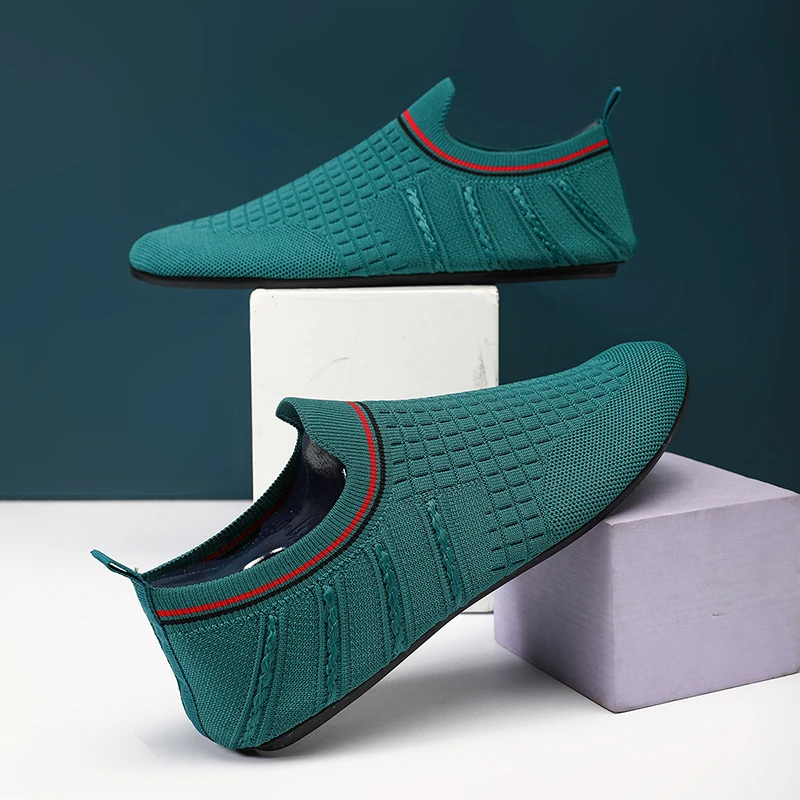 YRZL الانزلاق على المتسكعون للرجال تنفس المتسكعون الرجال الصيف عادية خفيفة الوزن القيادة الأخفاف عدم الانزلاق الراحة أحذية مشي #3