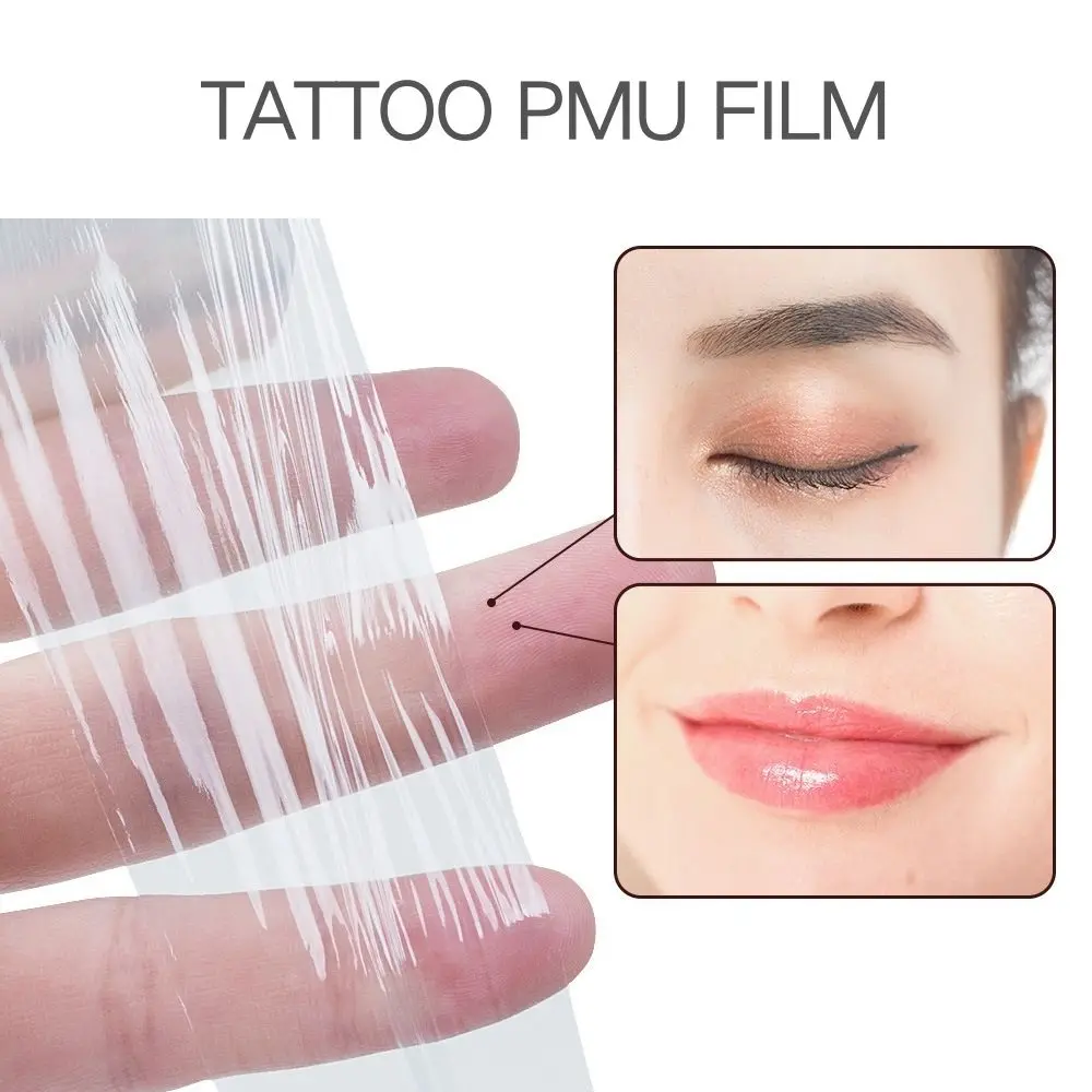 Tattoo ฟิล์มห่อล้างฝาครอบ Microbading พลาสติกสารกันบูด42มม.* 200มม.Disposable Eyebrow Lips Transparent PMU อุปกรณ์