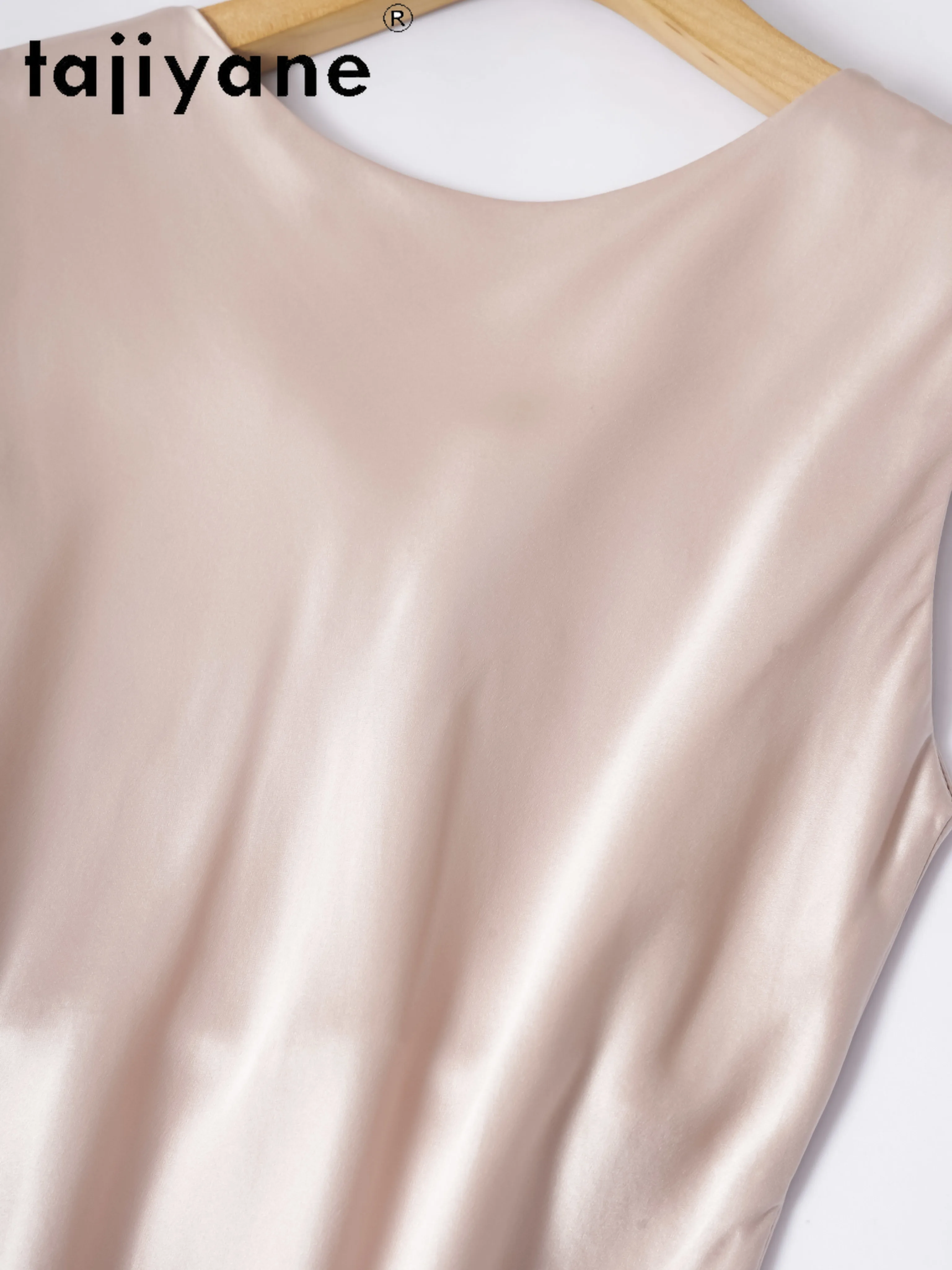 Tajiyane 100% moerbeizijde High-end 45 graden diagonaal gesneden V-hals zijdesatijn Slim Fit en afslankende damesjurk Ж Diego Diego Diego