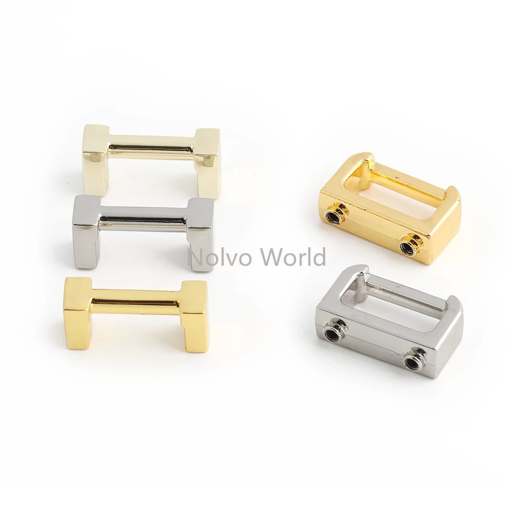 10/40/100PCS Side Clip Metal Square D Ring For Handbag Bag Strap Fasten Hanger Bridge Buckles Connector Cap Clasp Accessories